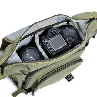 吉尼佛（jenova）01309 尼康D810佳能5D3单反数码相机包 单肩包 帆布包 绿色