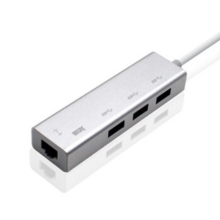 捷顺（JASUN)USB3.1 Type-C转千兆网卡三口USB3.0 扩展坞 免驱 USB-C分线器铝合金 JS-058