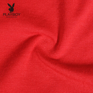 PLAYBOY 花花公子 本命年男大红内裤2条大红袜子2双套装礼盒XL 5017-95 (红色、XL、平角裤、棉质)