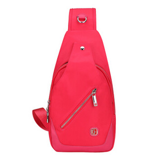 SWISSGEAR 瑞士军刀 胸包 多功能时尚潮流胸包单肩包运动背包 防水旅行包斜挎包iPad包 SA-9866红色