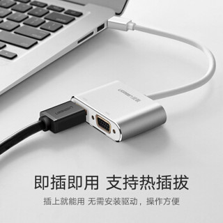 UGREEN 绿联 Mini DP转HDMI/VGA线转换器二合一4K高清 适用苹果电脑笔记本接投影仪显示器扩展坞 白20421