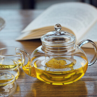 洁雅杰玻璃茶具套装 带过滤耐热玻璃泡茶壶7件套(1茶壶+6茶杯)直火玻璃红茶茶具套装 YGE-6806