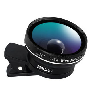 猎奇（LIEQI） 手机镜头 微畸变广角+微距套装 拍照神器 苹果华为外置摄像头 LQ-027 黑色
