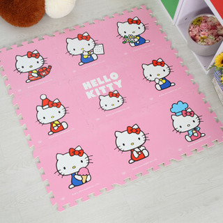 明德Meitoku HelloKitty泡沫地垫 PE泡沫垫 宝宝爬行垫粉色卡通拼图地垫儿童拼接地垫 13片装