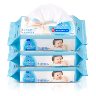 强生(Johnson) 婴儿手口湿巾（开心食刻）80片x6包 宝宝儿童专用湿巾