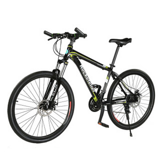 洛克菲勒（rockefeller）R500 铝合金山地自行车 超轻26寸21速禧玛诺变速公路车 男女学生单车 黑绿色