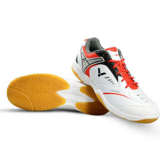 VICTOR 威克多 胜利羽毛球鞋 SH-A501-D男女款 防滑透气运动鞋 42码 白红色