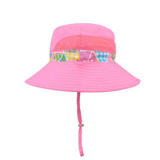 卡蒙（Kenmont）km-4784 6-9岁折叠遮阳帽儿童女宝宝防晒透气太阳帽户外 荧光粉色  均码（54cm）