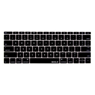 宜客莱(ECOLA)导气式键盘膜保护膜苹果新款MacbookPro13.3英寸无Touch Bar12英寸散热式高透EA016SBK黑色