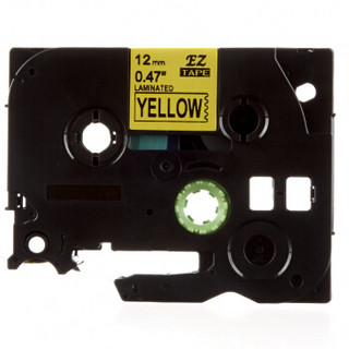 埃特（elite_value）EZ-631 标签色带 (12mm*8m) 黄底黑字 (适用兄弟标签机)