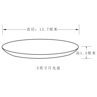 SKYTOP斯凯绨 陶瓷盘子骨瓷碟子纯白5英寸月光盘6件套装