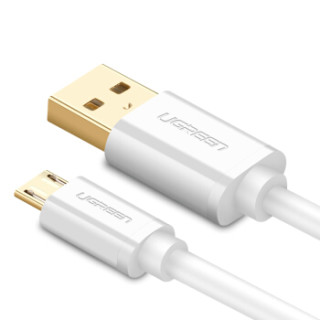 绿联 安卓数据线 手机充电线 2A快充Micro USB充电器线转接头支持华为小米vivo/oppo红米三星魅族1米10848 白