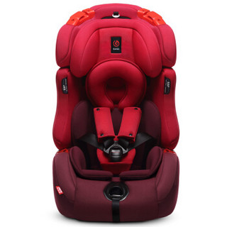感恩ganen 宝宝汽车儿童安全座椅isofix硬接口 护航者 红色 9个月-12岁