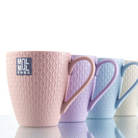 Mallory 马洛里 JAJALIN 加加林 Mallory 马洛里 大刷牙杯子情侣牙缸创意牙刷杯韩国家用欧式简约塑料漱口杯带手柄 蓝色