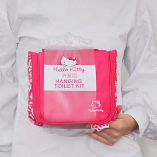 日本凯蒂猫（Hello Kitty）洗漱包户外大容量旅行收纳卡通化妆包女士便携出差防水化妆品收纳包复古玫红