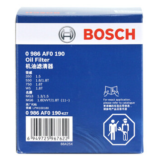 BOSCH 博世 机油滤芯机滤清器0190适配荣威550/750/I5/I6/MG3 ZS/华泰圣达菲