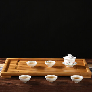 茗匠 茶盘茶托 大平板 排水式竹木实木功夫茶具茶道配件茶海
