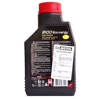 摩特（MOTUL）8100 ECO-NERGY全合成机油润滑油5W-30 A5/B5 SL级 1L