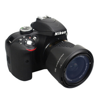 JJC 适用尼康AF-P 18-55遮光罩55mm镜头D3400 D3500 D5500 D5600 D7500单反相机摄影配件HB-N106