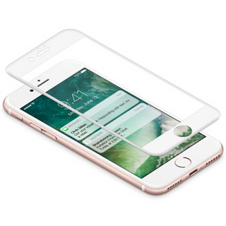优加 iPhone8/7 Plus钢化膜/苹果8/7Plus手机屏幕贴膜 3D曲面全覆盖玻璃膜 软边防碎 5.5英寸 白色