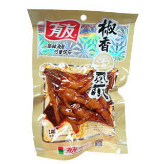 有友 泡椒凤爪 重庆特产鸡爪 休闲零食小吃 椒香味100g*5袋