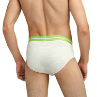 UM25 男士内裤U棉时尚80S棉氨纶宽腰边中腰三角裤 理石灰 180/L UM22AE1 (灰色、180/L、三角裤、棉质)