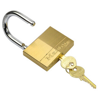 玛斯特（Master Lock）黄铜挂锁家用实心仓库大门锁160MCND