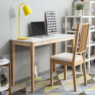 爱必居 实木书桌椅套装 北欧简约写字台式办公桌子 笔记本电脑桌 116x46CM 艾瑞克