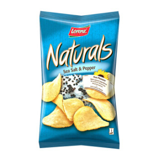 德国进口 劳仑兹(lorenz)naturals薯片 (海盐胡椒味) 100g 休闲零食
