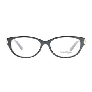 FERRAGAMO 菲拉格慕 女款黑色镜框黑色镜腿光学镜架眼镜框 SF2742A 001 53MM