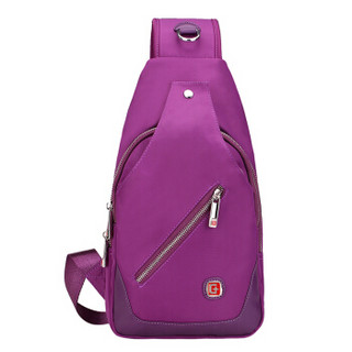 SWISSGEAR 瑞士军刀 胸包 多功能时尚潮流胸包单肩包运动背包 防水旅行包斜挎包iPad包 SA-9866紫色