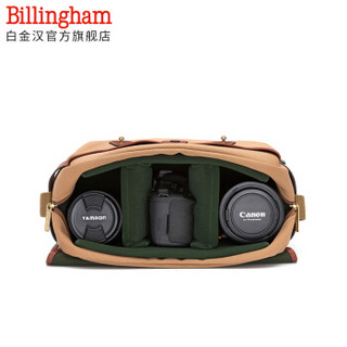 白金汉（Billingham）S4系列 男女通用单肩摄影包 一机三镜（黑色/褐色皮边 帆布款）