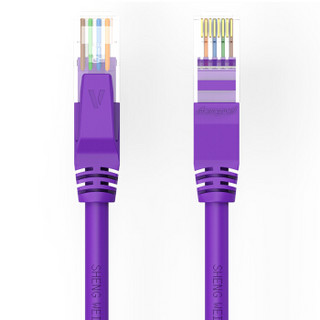 胜为（shengwei）LC-6050F 六类网线 纯铜千兆8芯双绞网络跳线 5米 紫色 高速成品网络连接线 千兆网线