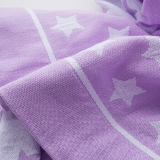 孚日洁玉纯棉毛巾被 星星亲肤透气夏凉被星愿空调被 150*200cm 730g 紫色