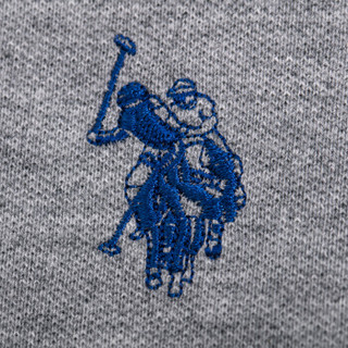 U.S. POLO ASSN.美国马球协会polo衫短袖男条纹棉氨男短袖polo衫 灰色条纹 170/M