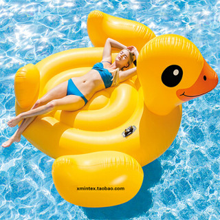 INTEX 57556小黄鸭坐骑 水上动物游泳圈充气坐骑浮排戏水冲浪玩具