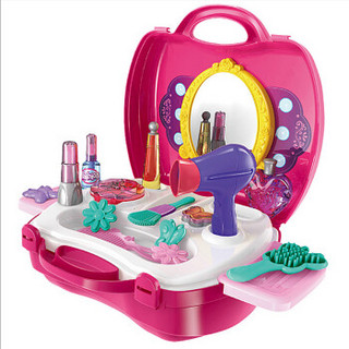 爸爸妈妈（babamama）画妆箱 化妆台过家家工具 儿童玩具 百变化妆21件套装 7808紫色