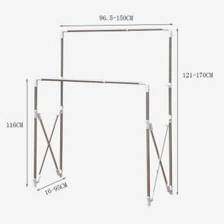 铸家（HOMEPURE) 不绣钢双杆晾衣架晒架  晾衣架落地折叠挂晒衣架不绣钢室外晒被子架阳台晾晒架 YB-0207