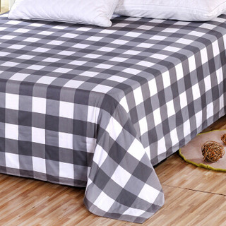 艾薇（AVIVI）床单单件纯棉40支斜纹印花被单加大单人床1.2床150 210（品格灰）