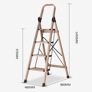 奥鹏 梯子家用铝合金加厚折叠人字梯四步铝梯宽踏板安全梯AP2324