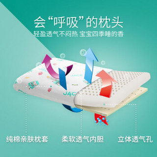 JaCe 泰国原装进口0-6岁双层调节高度儿童天然乳胶枕头枕芯  礼盒装