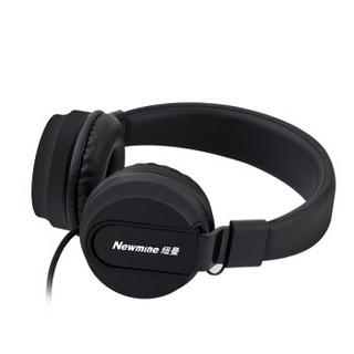 Newmine 纽曼 T12头戴式线控手机电脑耳机有线耳机立体声重低音适用于苹果、安卓、电脑等 通用型小耳包 黑色
