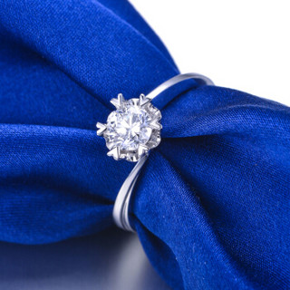 钻石凤凰 18K金钻石戒指女款  扭壁雪花求婚婚庆钻戒16号指圈约8分钻YA2716