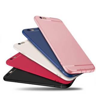 悦可（yueke）苹果6 plus/6s plus手机壳 iphone6 plus/6s plus保护套磨砂 全包防摔软壳-中国红-5.5英寸