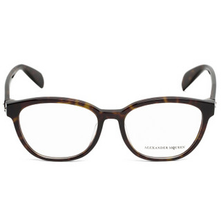 亚历山大·麦昆Alexander McQueen eyewear 女光学镜架 经典方形近视眼镜框 AM0077OA-002 哈瓦那镜框 52mm