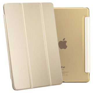 ESCASE 苹果iPad Pro 12.9英寸保护套/壳 平板电脑ipad商务皮套 有按键三折支架皮套 休眠壳 优雅皮纹 土豪金