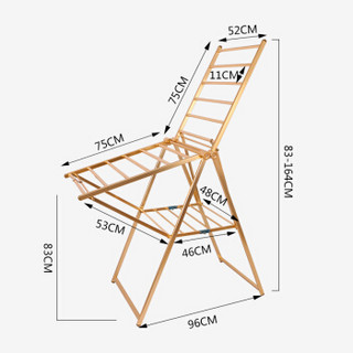 仙太太 晾衣架 铝合金折叠衣架凉衣架晒架落地晒衣架翼型晒被架X508G
