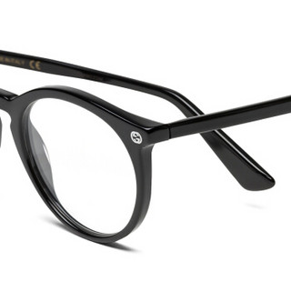 GUCCI 古驰 eyewear 光学镜架男 全板材近视眼镜框 复古圆框眼镜架 GG0121O-001 黑色镜框 49mm