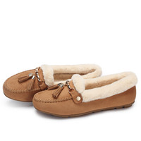 CAMEL 骆驼 女鞋 甜美流苏保暖毛毛鞋 A74502634 棕色 39