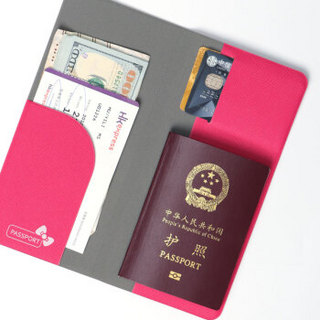 日本凯蒂猫（Hello Kitty）旅行证件收纳包 长款卡通多功能证件护照机票收纳包 湖蓝色